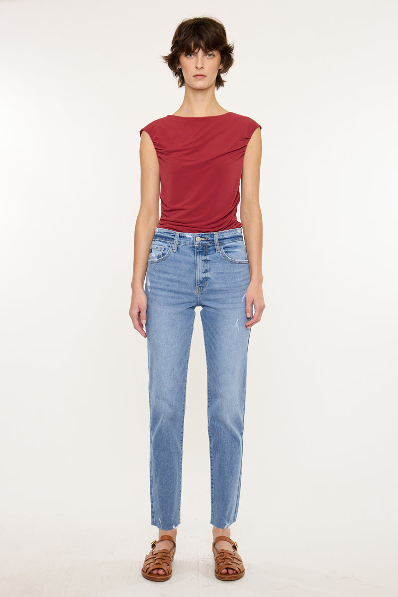 Women's High Rise Straight Jeans - Ariana