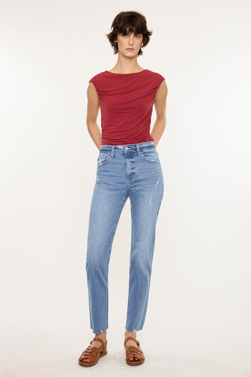 Women's High Rise Straight Jeans - Ariana