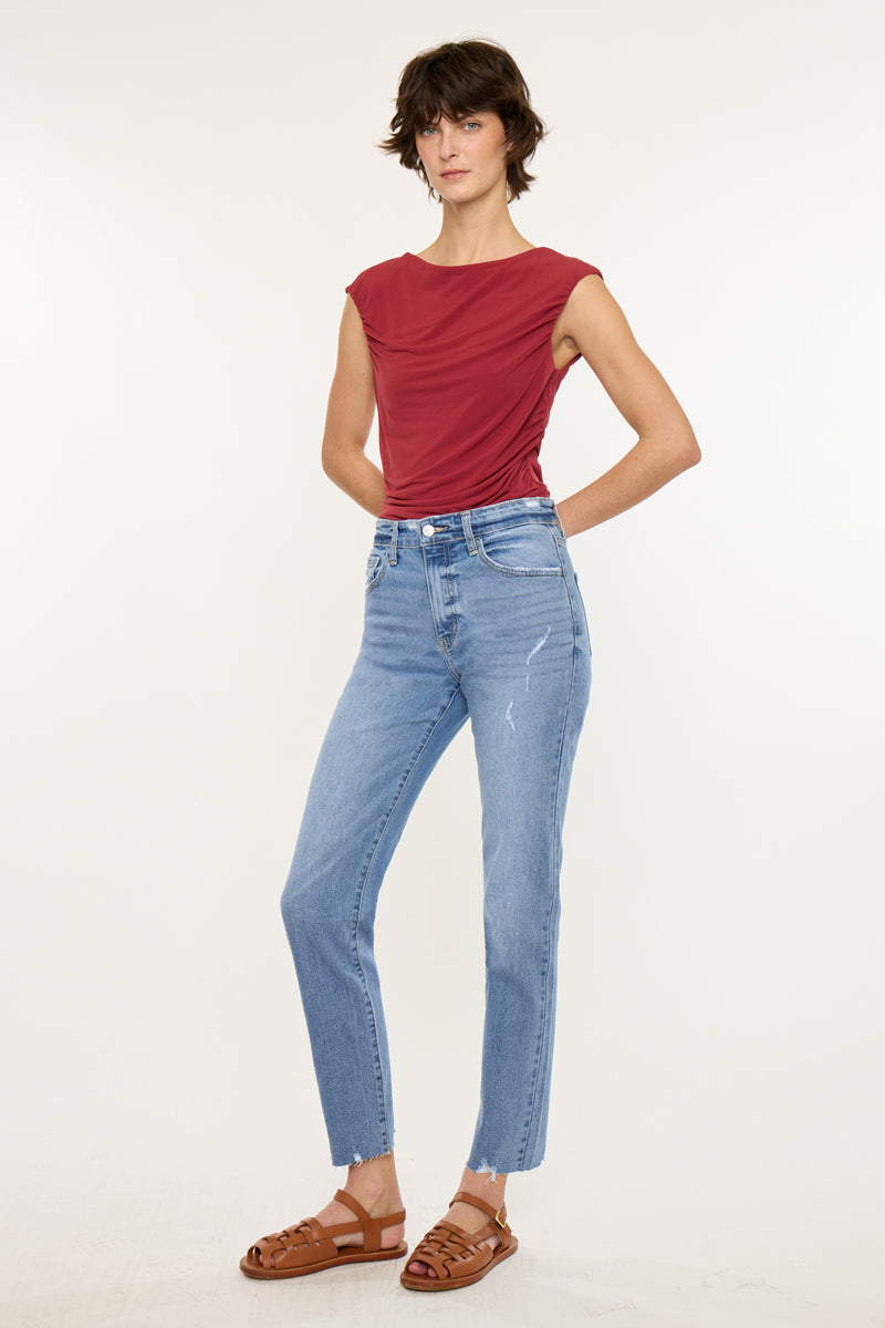 Women's High Rise Straight Jeans - Ariana