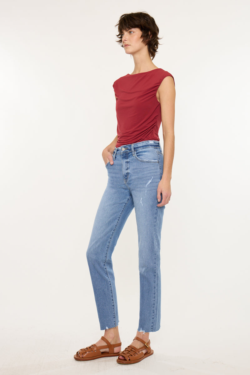 Women's High Rise Straight Jeans - Ariana