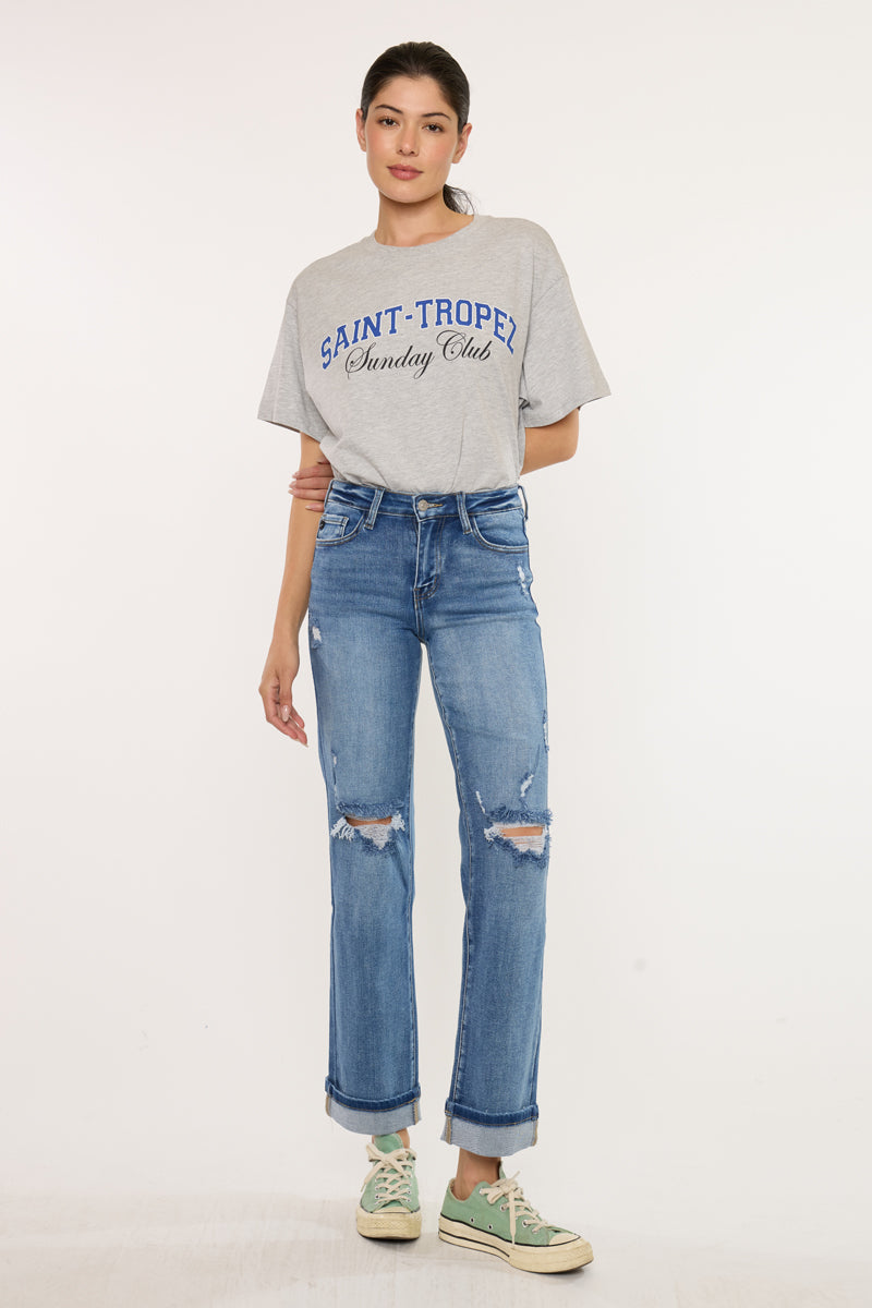Women's Mid Rise Straight Jeans - Carrie