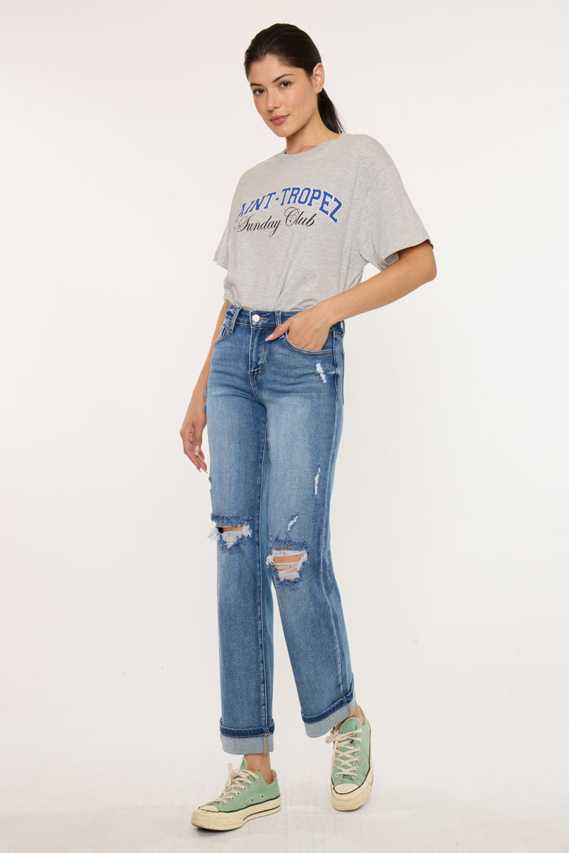 Women's Mid Rise Straight Jeans - Carrie
