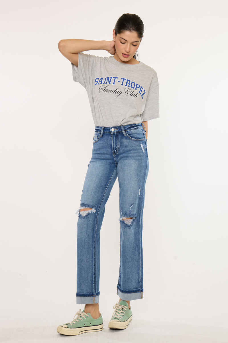 Women's Mid Rise Straight Jeans - Carrie