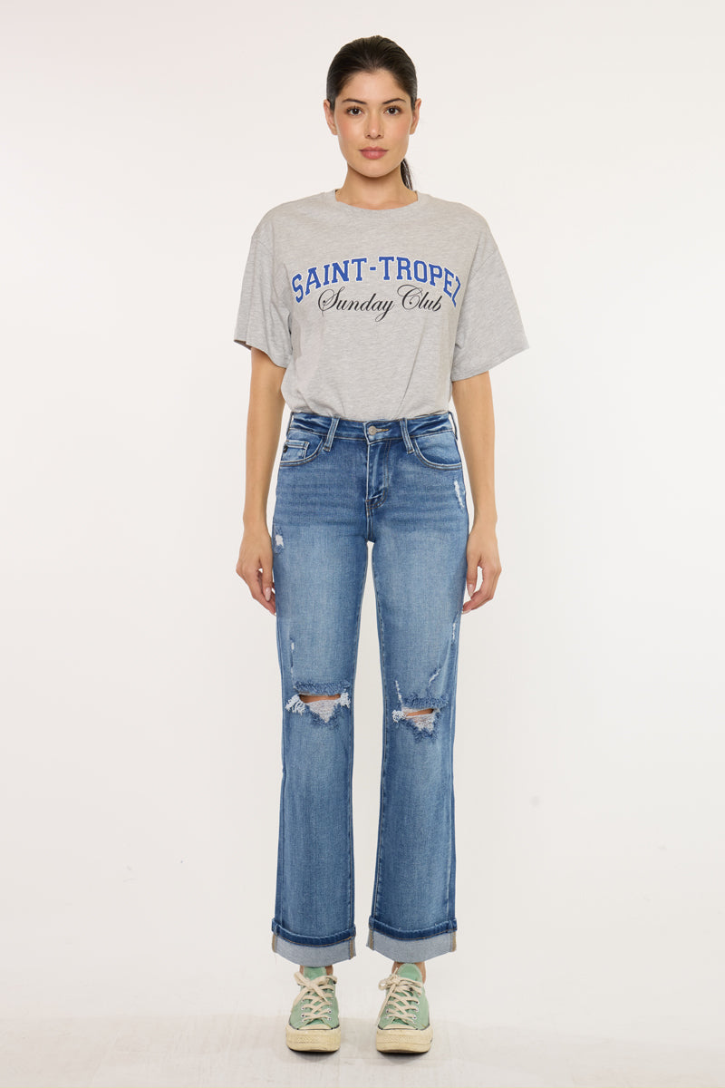 Women's Mid Rise Straight Jeans - Carrie