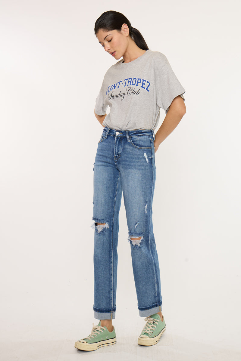 Women's Mid Rise Straight Jeans - Carrie