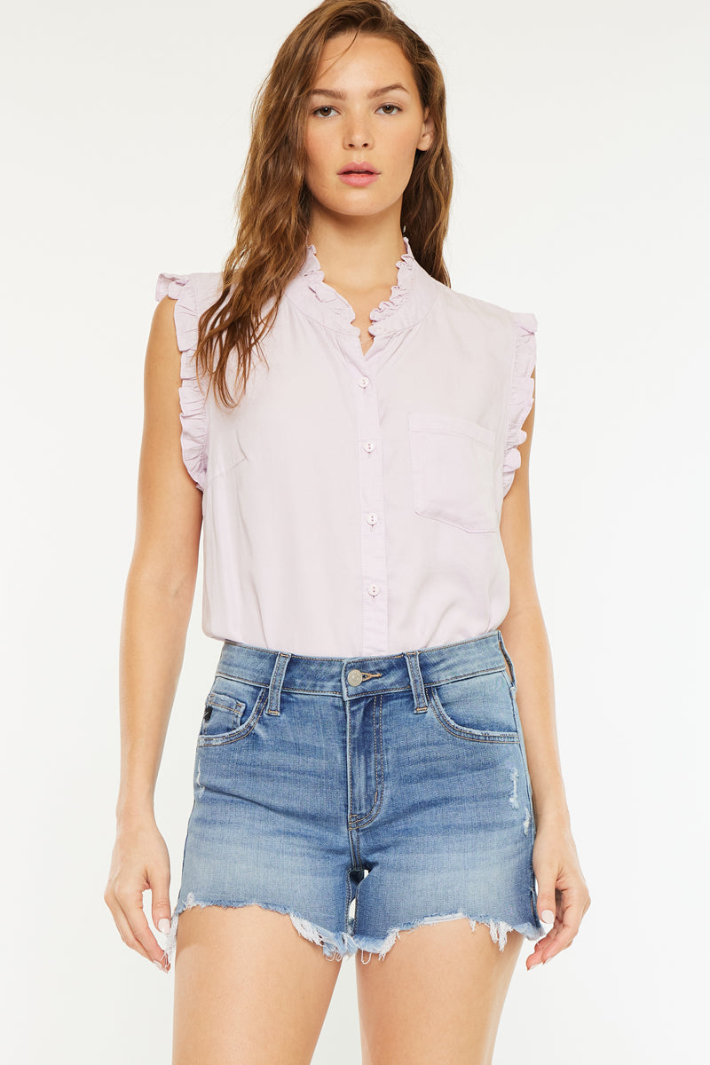 Women's Mid Rise Denim Shorts - Callie