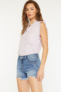 Women's Mid Rise Denim Shorts - Callie