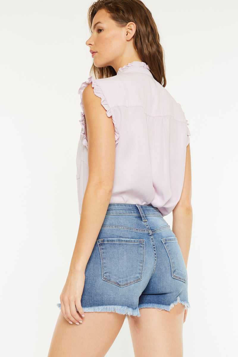 Women's Mid Rise Denim Shorts - Callie