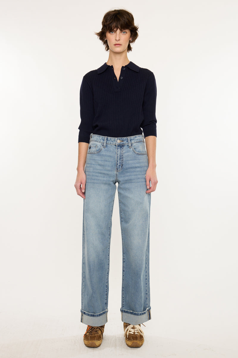Women's High Rise Wide Leg Jeans - Bellen