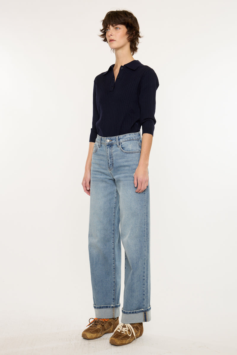 Women's High Rise Wide Leg Jeans - Bellen
