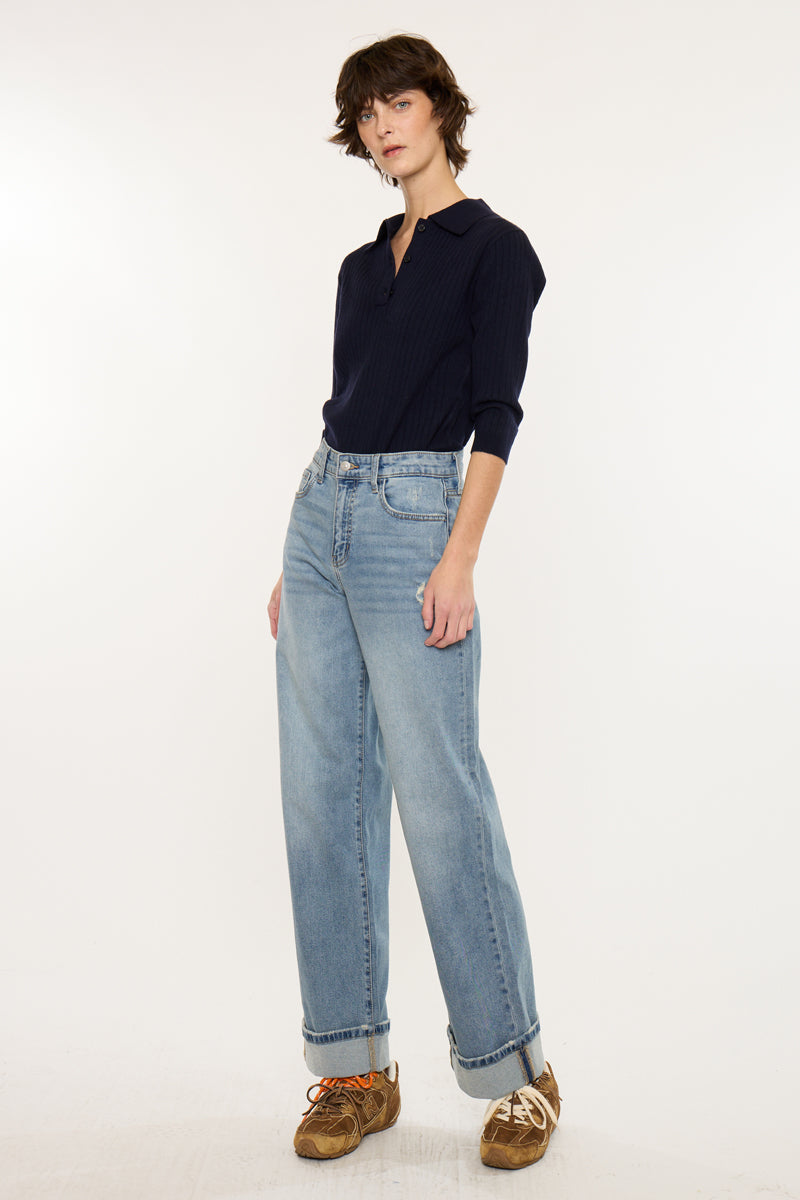 Women's High Rise Wide Leg Jeans - Bellen