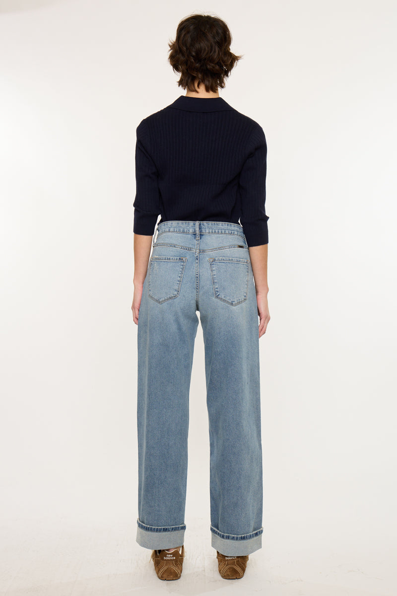 Women's High Rise Wide Leg Jeans - Bellen