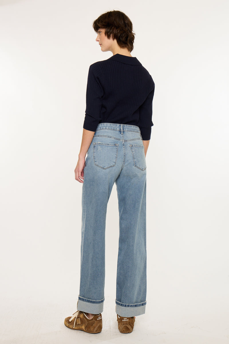 Women's High Rise Wide Leg Jeans - Bellen