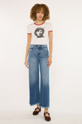 Women's High Rise Cropped Wide Leg Jeans - Aruli