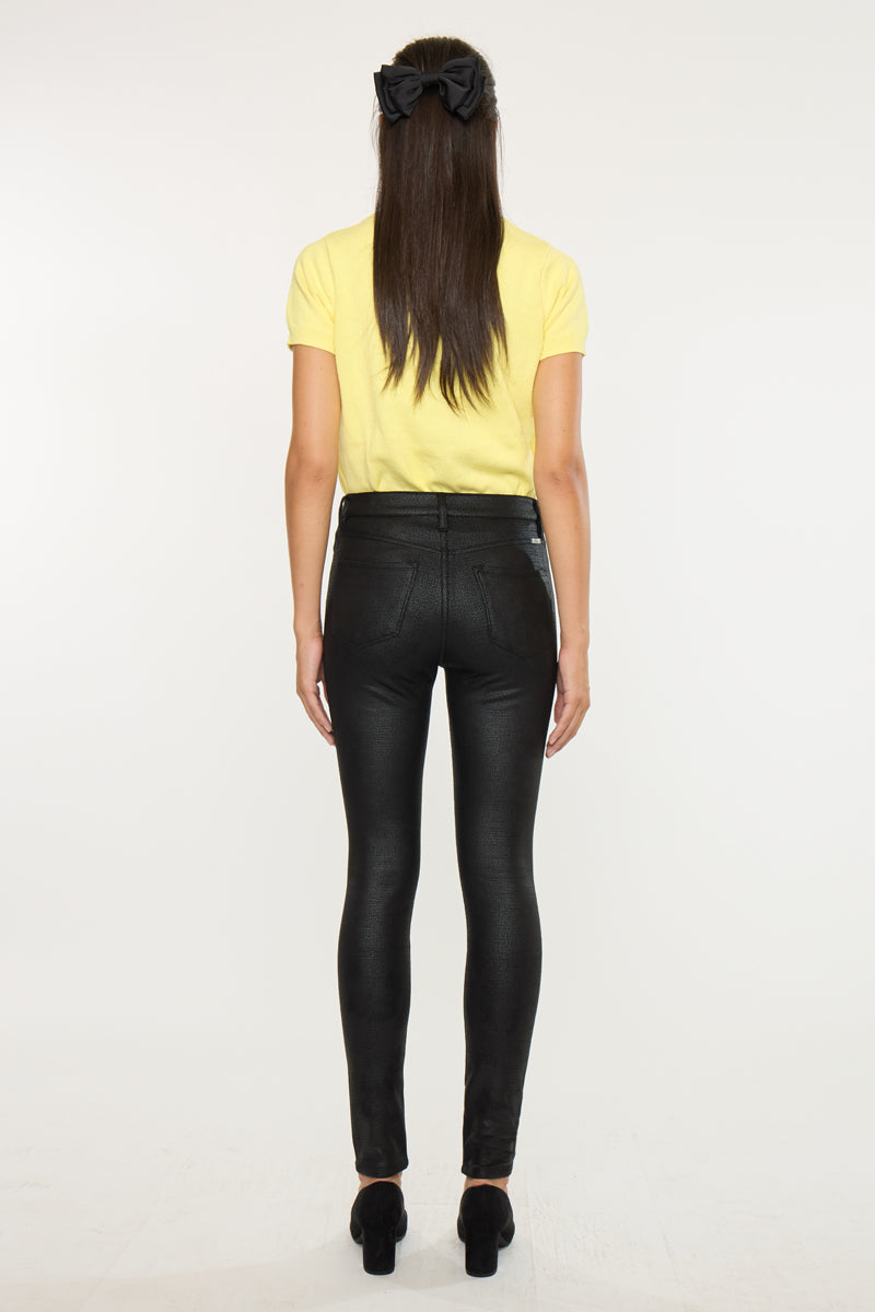 Women's Ultra High Rise Faux Leather Super Skinny Jeans - Carly