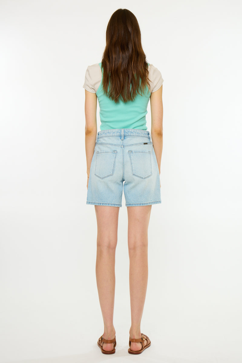 Women's High Rise Loose Mid Denim Shorts - Britt