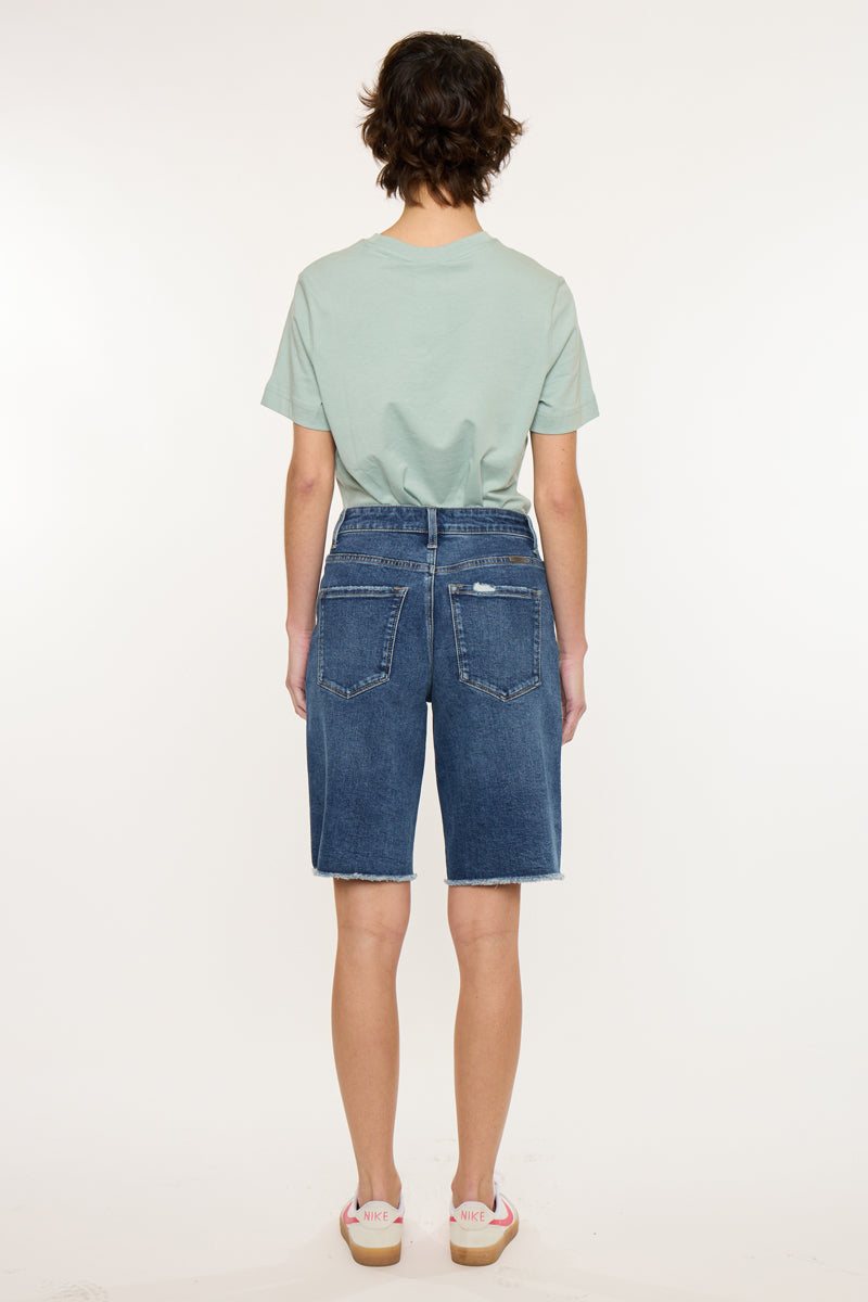 Women's Mid Rise Relaxed Jorts Denim Shorts - Aller