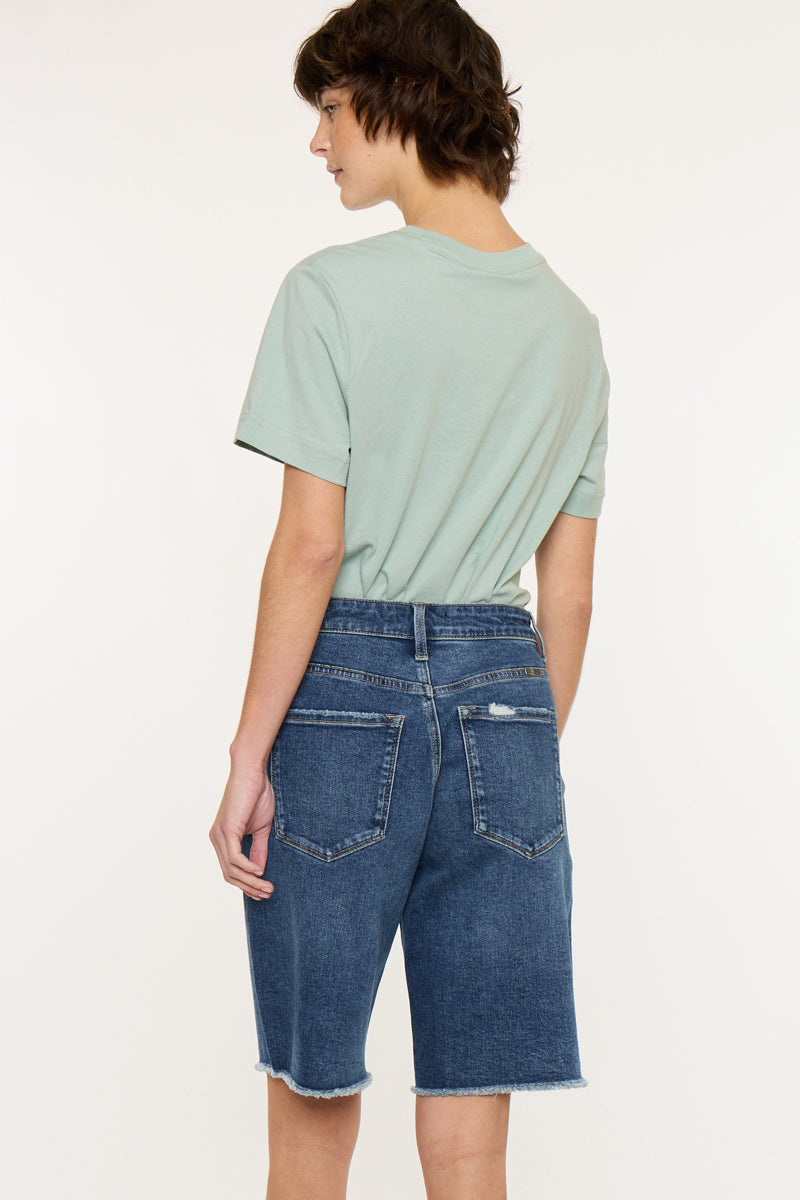 Women's Mid Rise Relaxed Jorts Denim Shorts - Aller