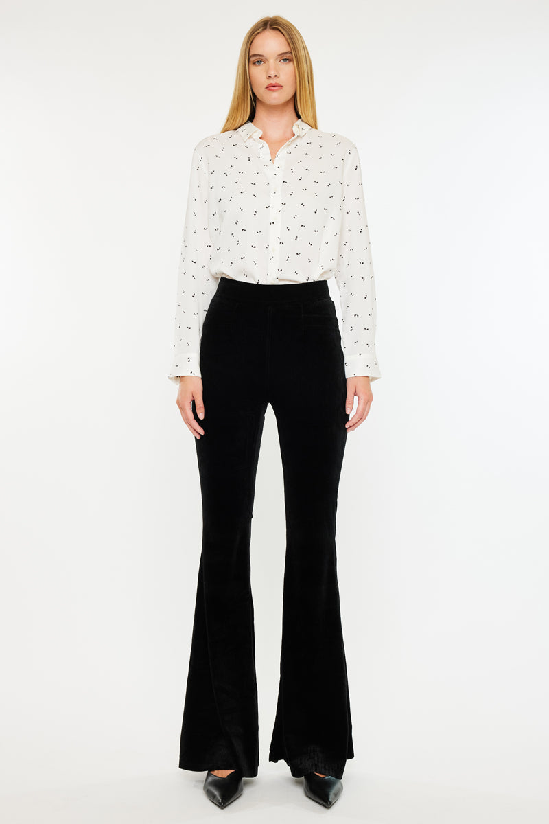 Women's High Rise Corduroy Flare Pants - Anthea