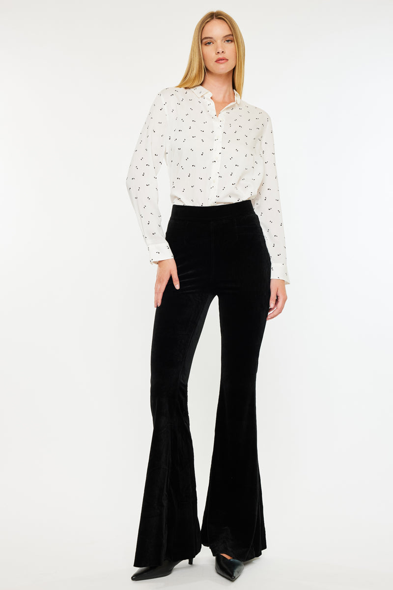 Women's High Rise Corduroy Flare Pants - Anthea