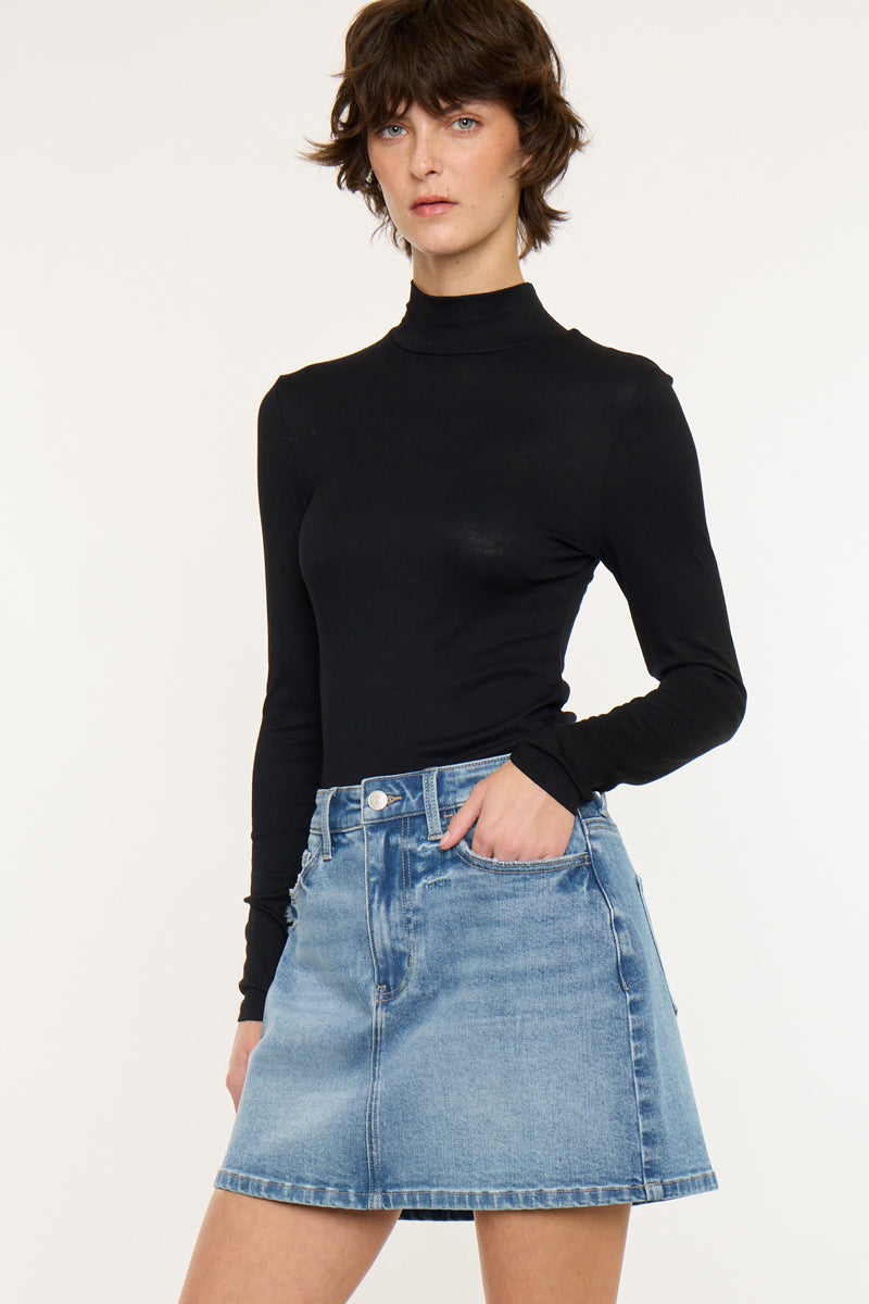 Women's Mid Rise Mini Denim Skirt - Blair