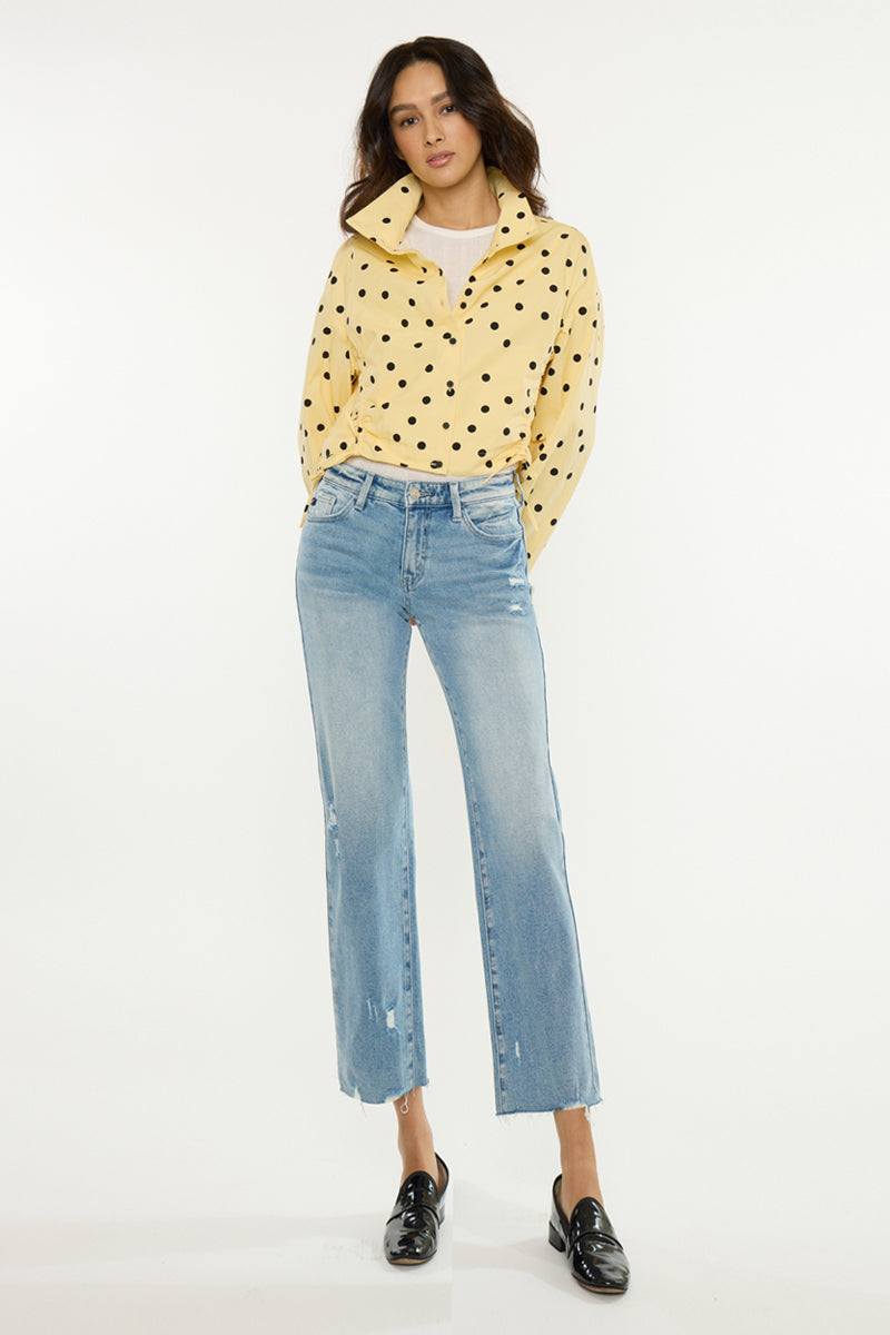 Women's Mid Rise True Straight Jeans - Alice