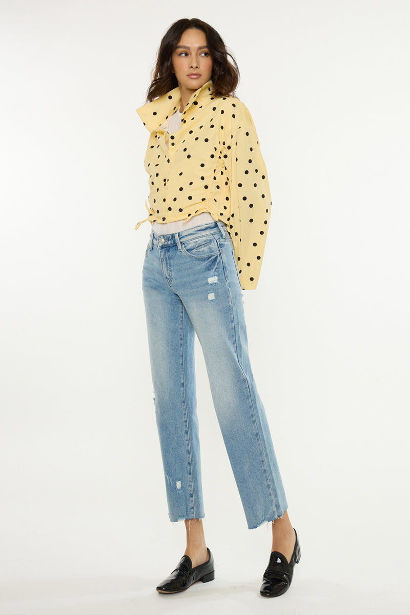 Women's Mid Rise True Straight Jeans - Alice