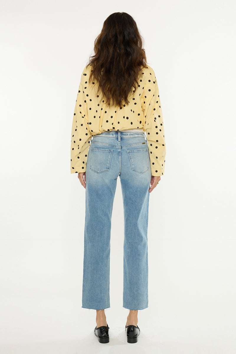 Women's Mid Rise True Straight Jeans - Alice