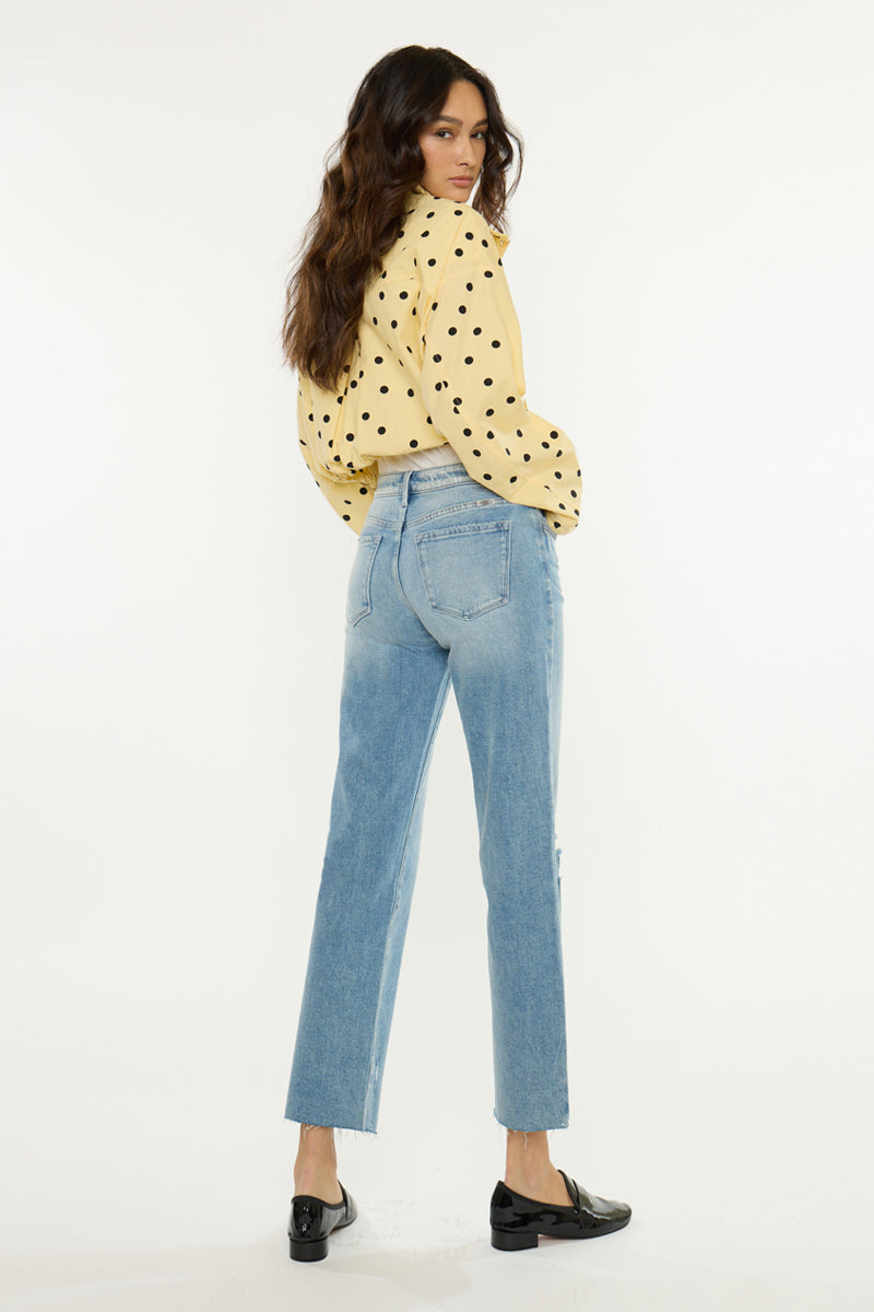 Women's Mid Rise True Straight Jeans - Alice