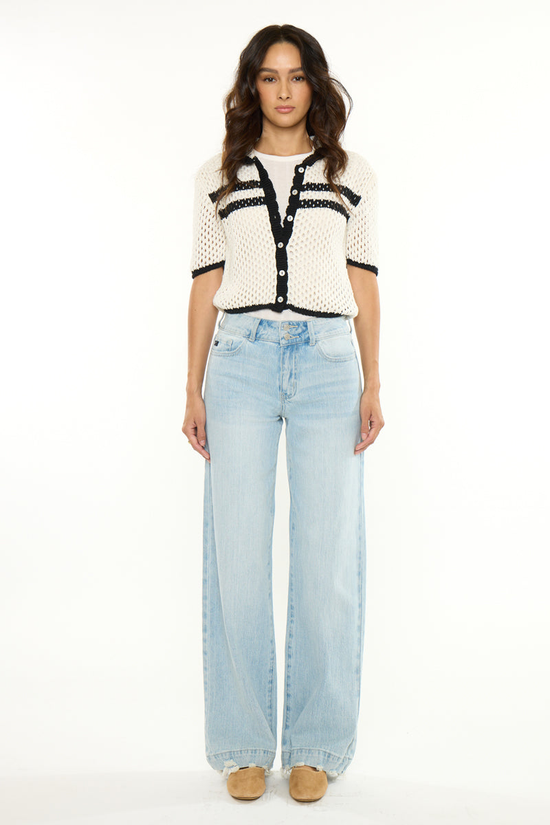 Women's High Rise Wide Leg Jeans - Beth