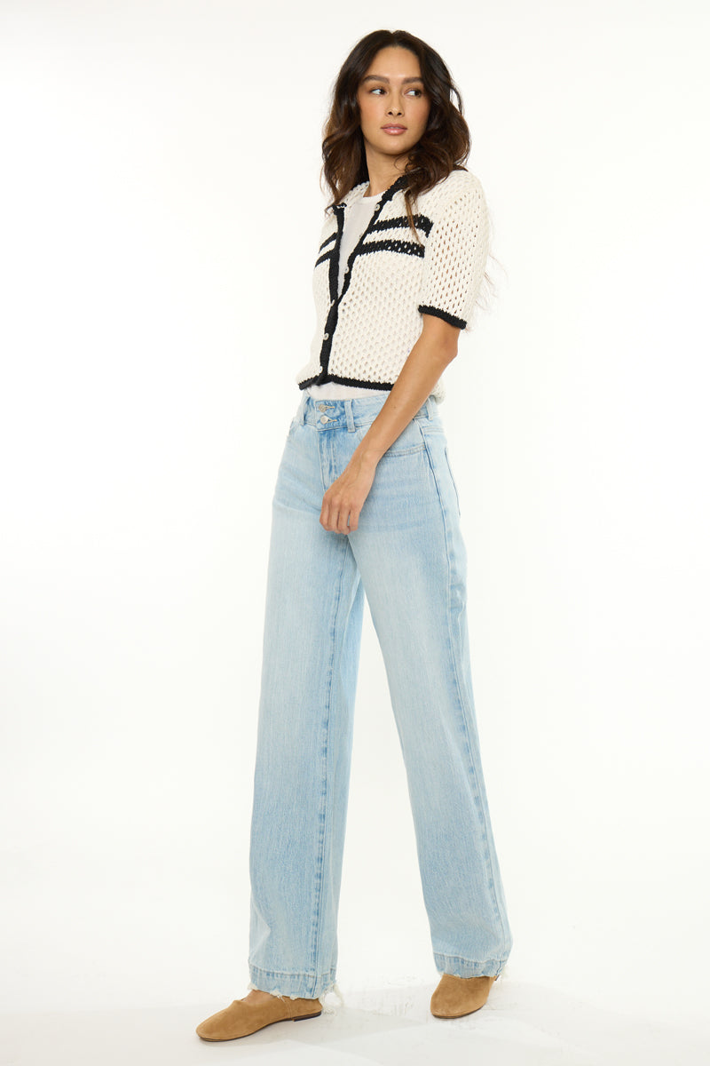 Women's High Rise Wide Leg Jeans - Beth