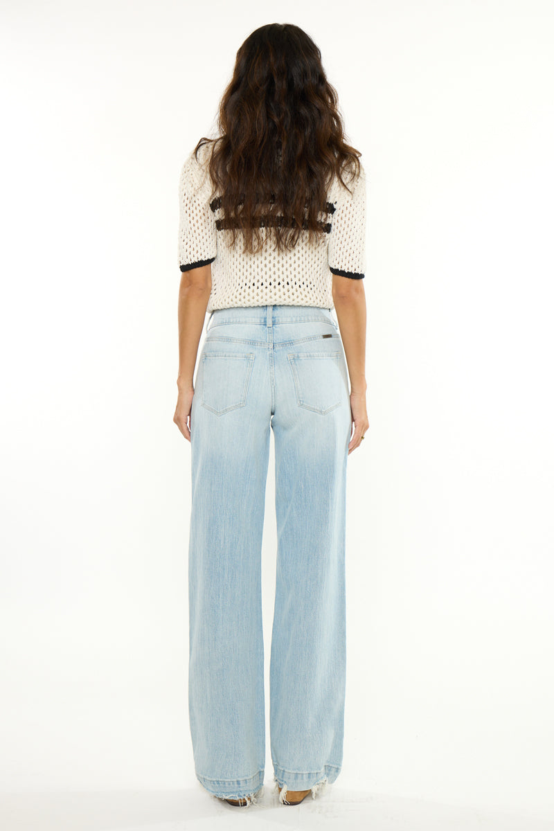 Women's High Rise Wide Leg Jeans - Beth