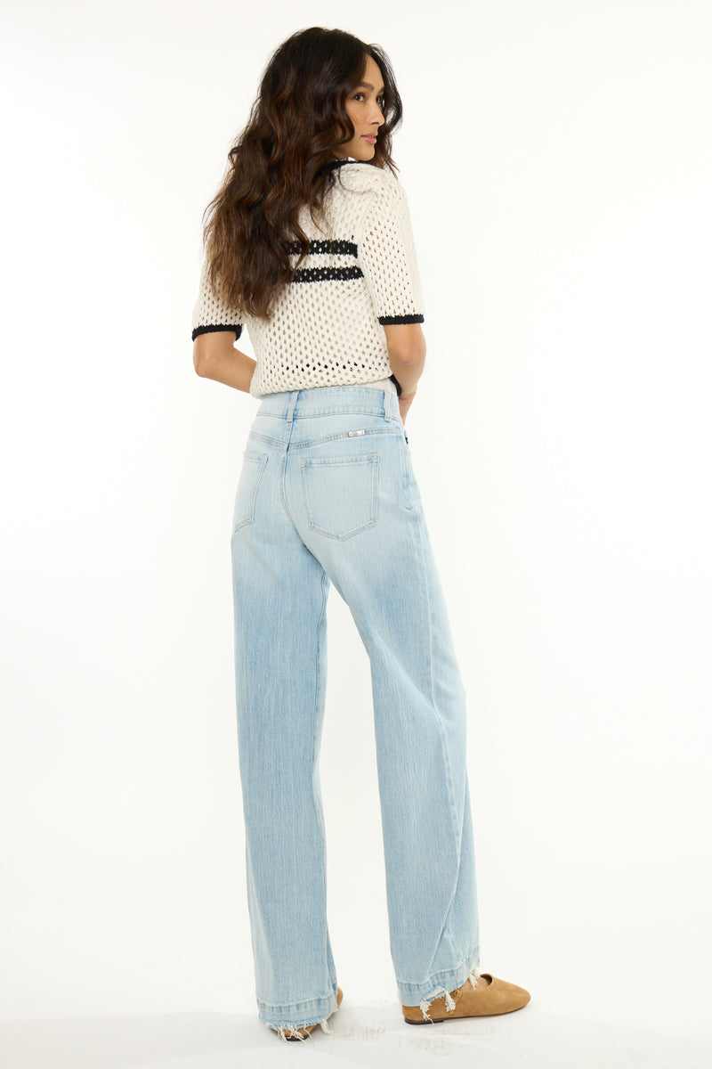 Women's High Rise Wide Leg Jeans - Beth