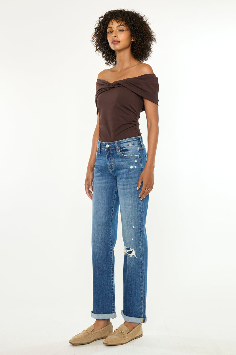 Women's Mid Rise True Straight Jeans - Bianca
