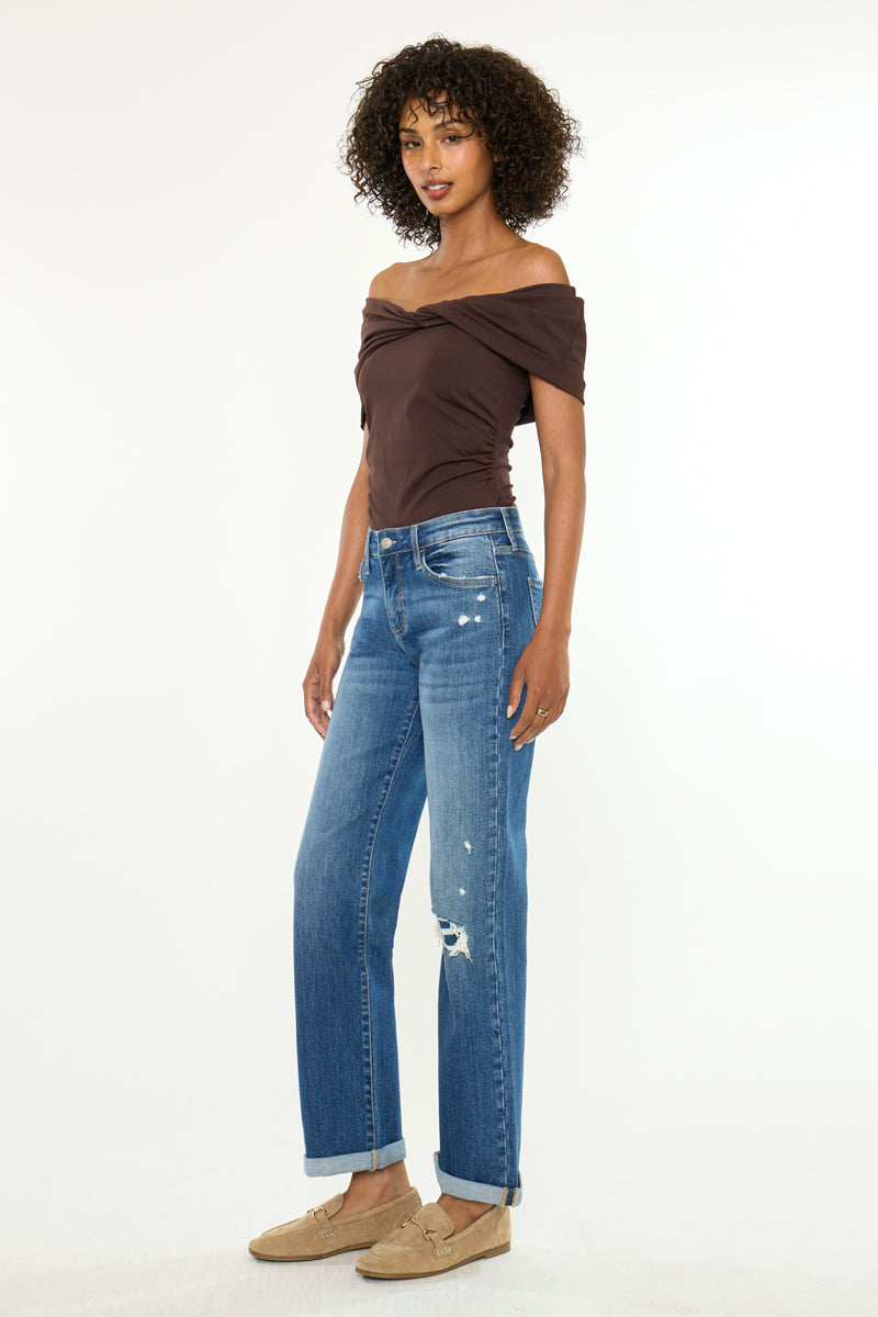 Women's Mid Rise True Straight Jeans - Bianca