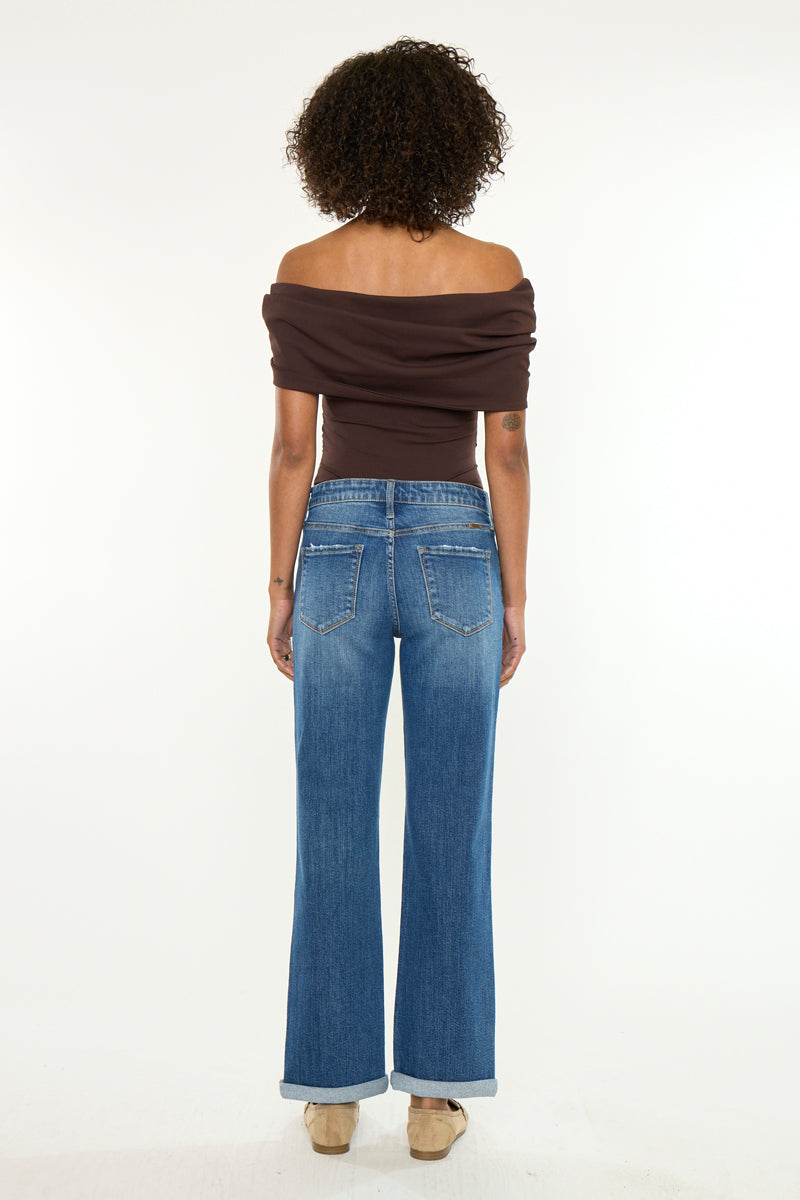 Women's Mid Rise True Straight Jeans - Bianca