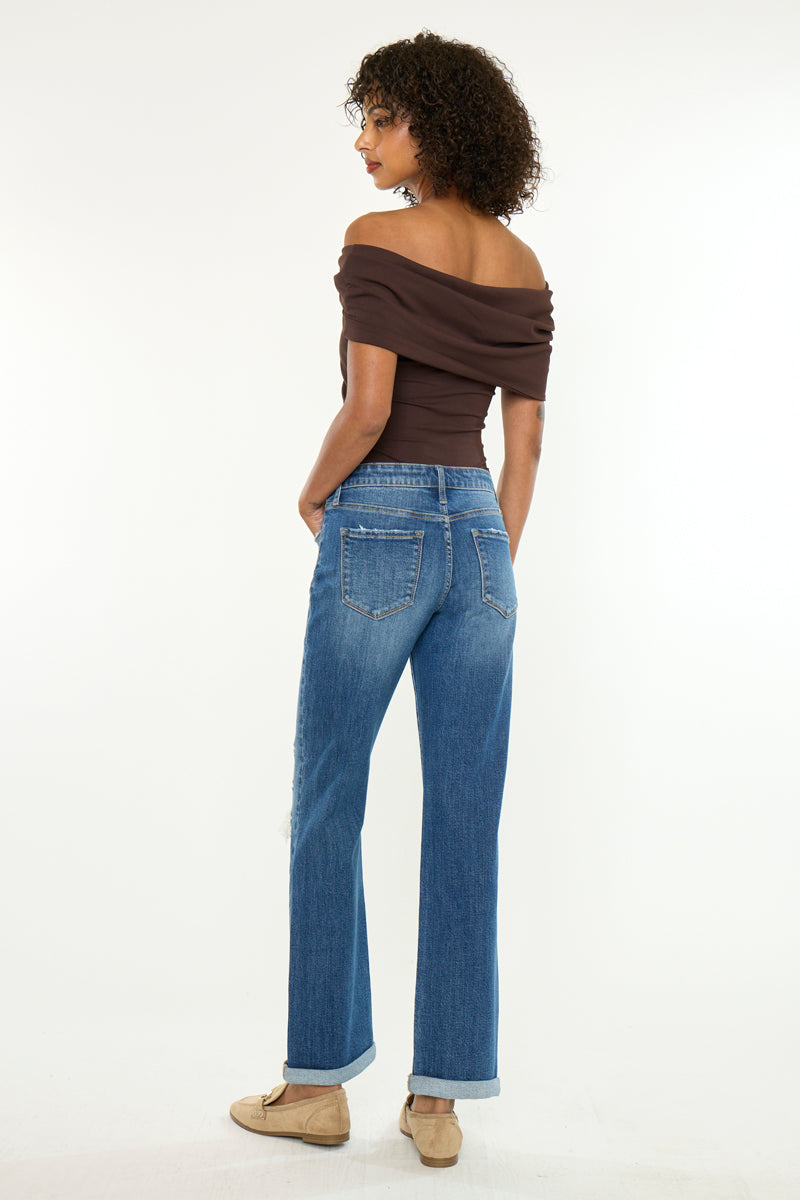 Women's Mid Rise True Straight Jeans - Bianca