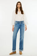 Women's Mid Rise True Straight Jeans - Alba