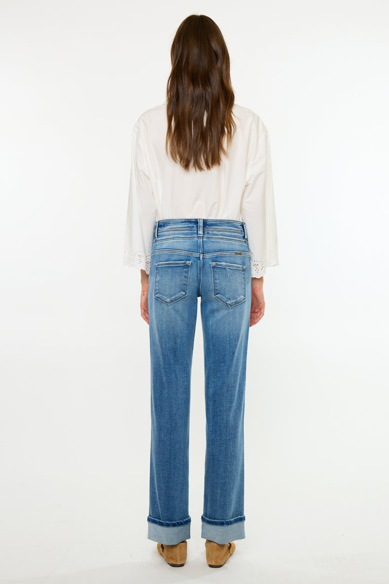 Women's Mid Rise True Straight Jeans - Alba