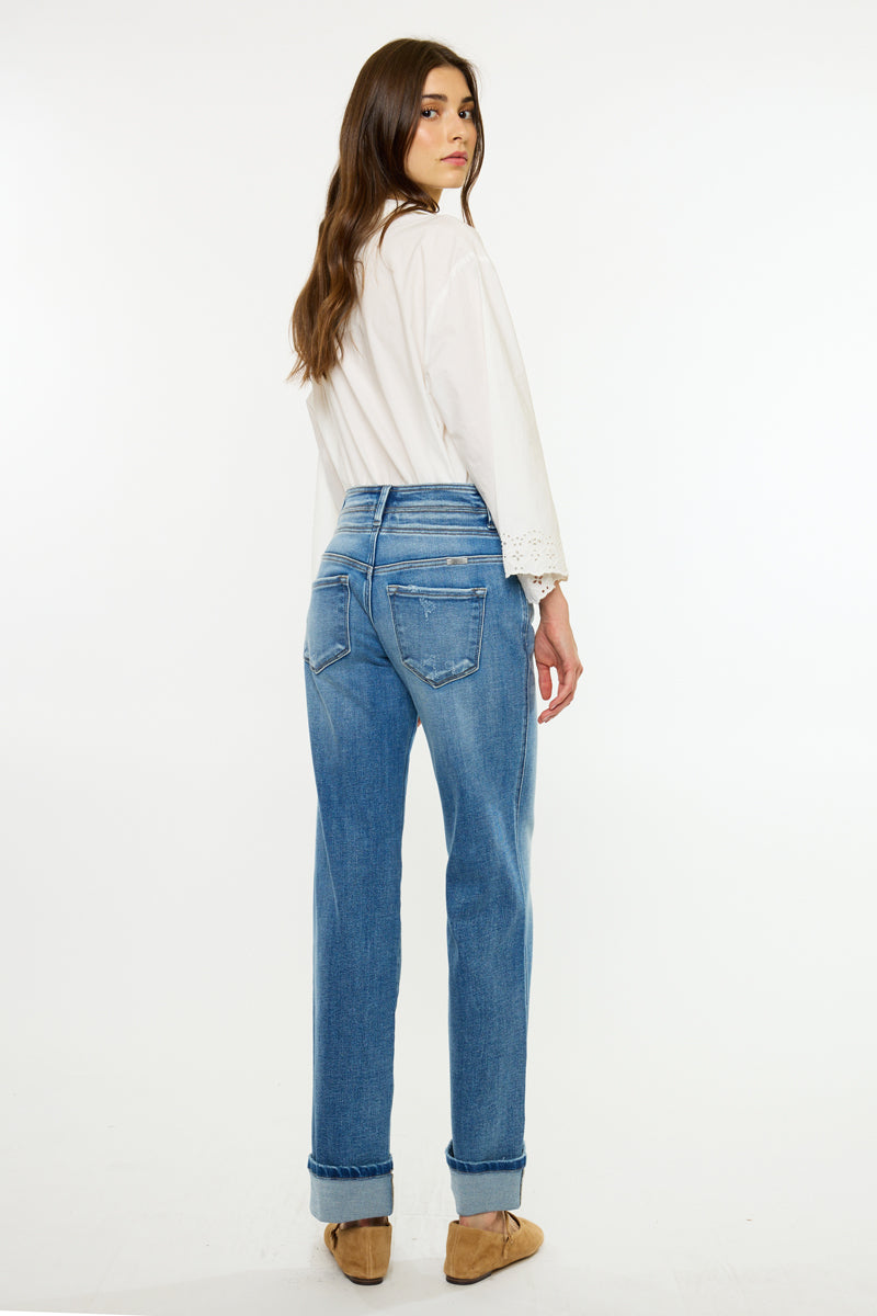 Women's Mid Rise True Straight Jeans - Alba