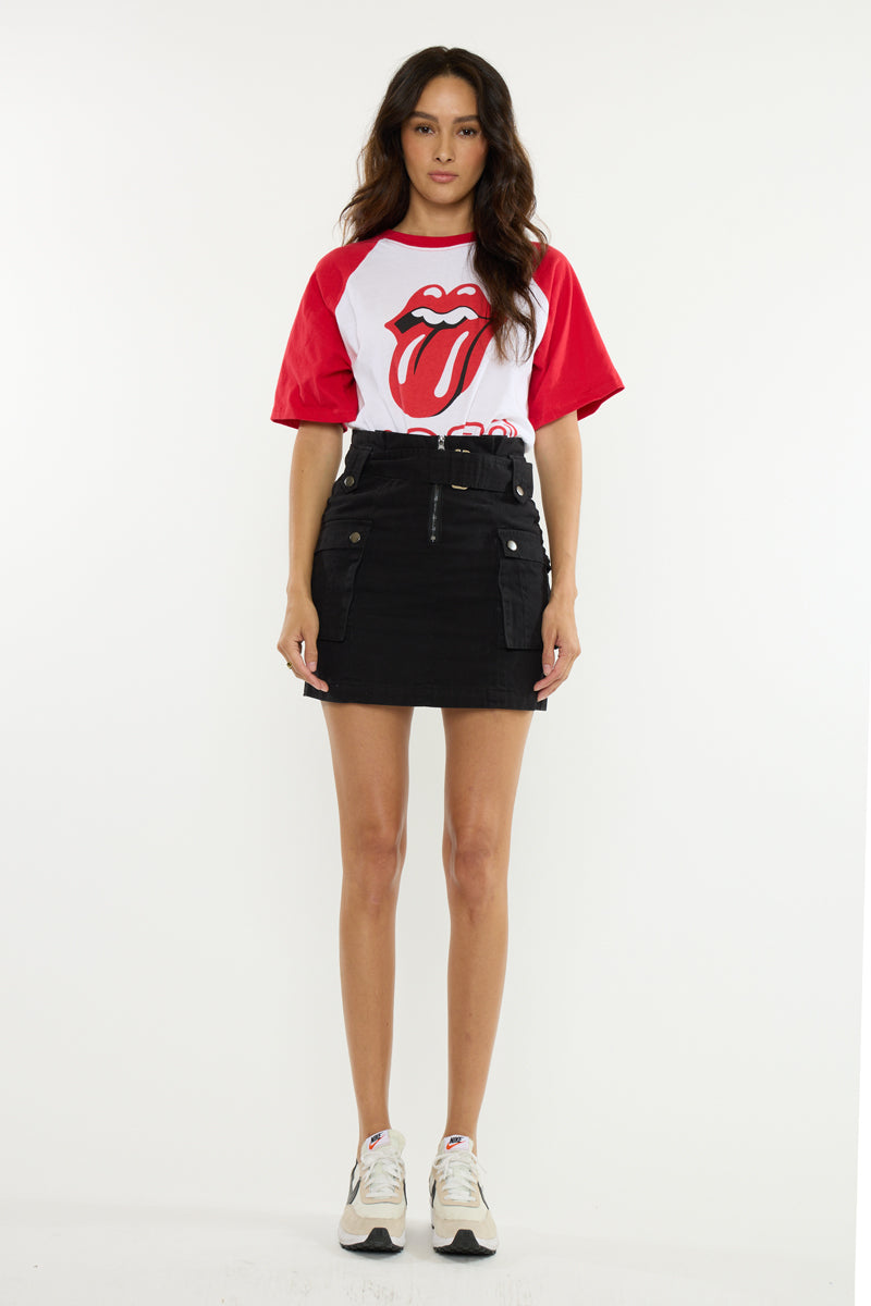 Women's Paperbag Mini Denim Skirt - Berlin