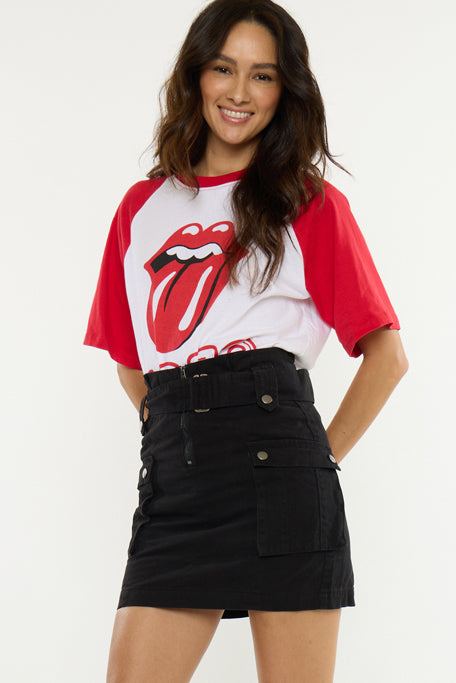 Women's Paperbag Mini Denim Skirt - Berlin
