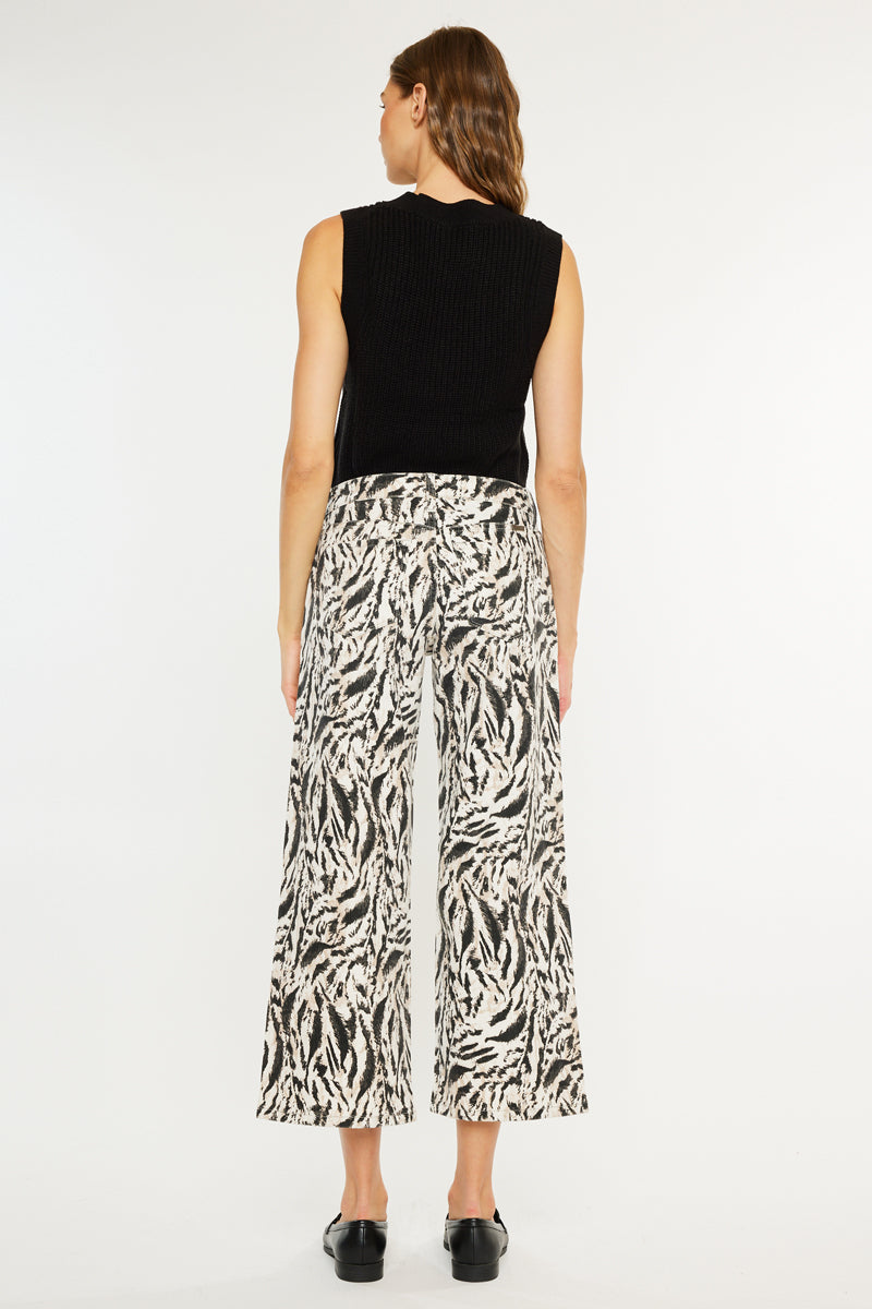 Women's Mid Rise Cropped Wide Leg Jeans - Alonso