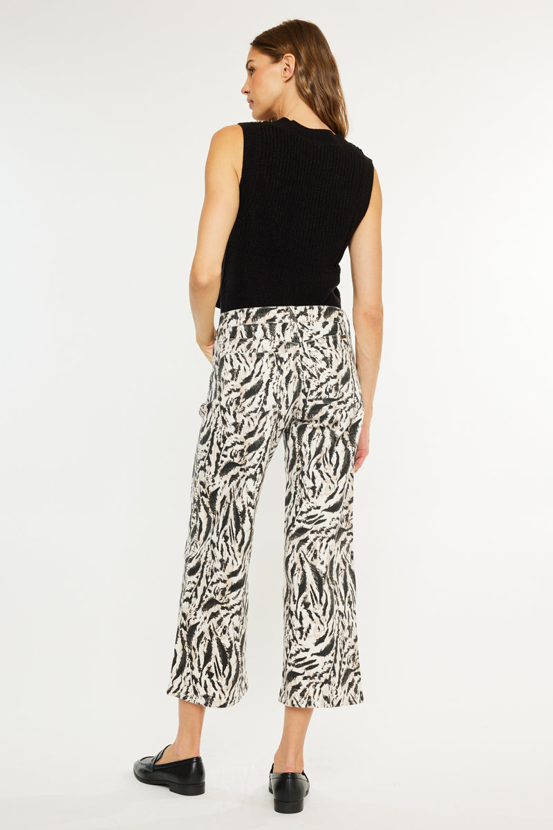 Women's Mid Rise Cropped Wide Leg Jeans - Alonso