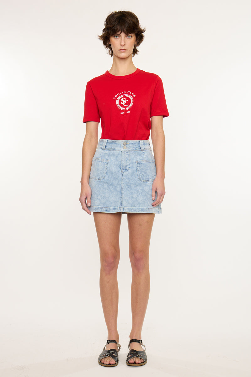 Women's Mid Rise Mini Denim Skirt - Aria