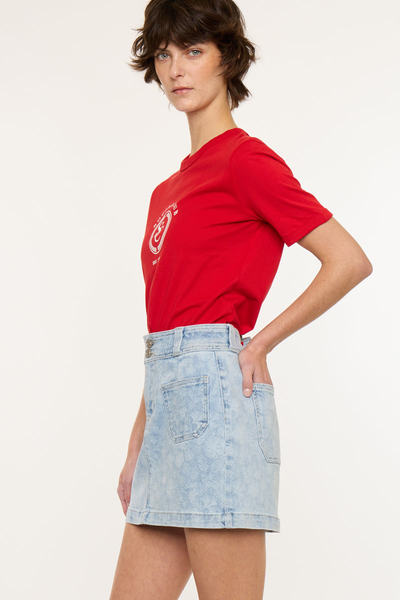 Women's Mid Rise Mini Denim Skirt - Aria