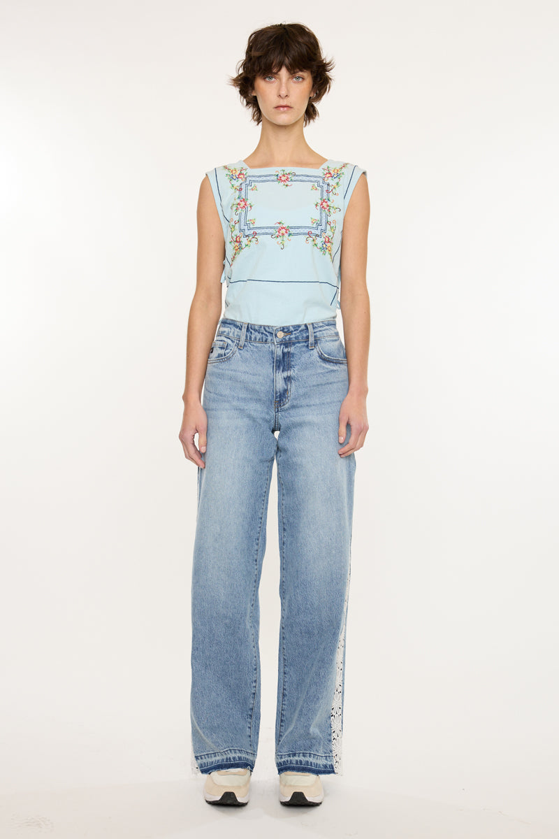 Women's High Rise Wide Leg Jeans - Carollyn