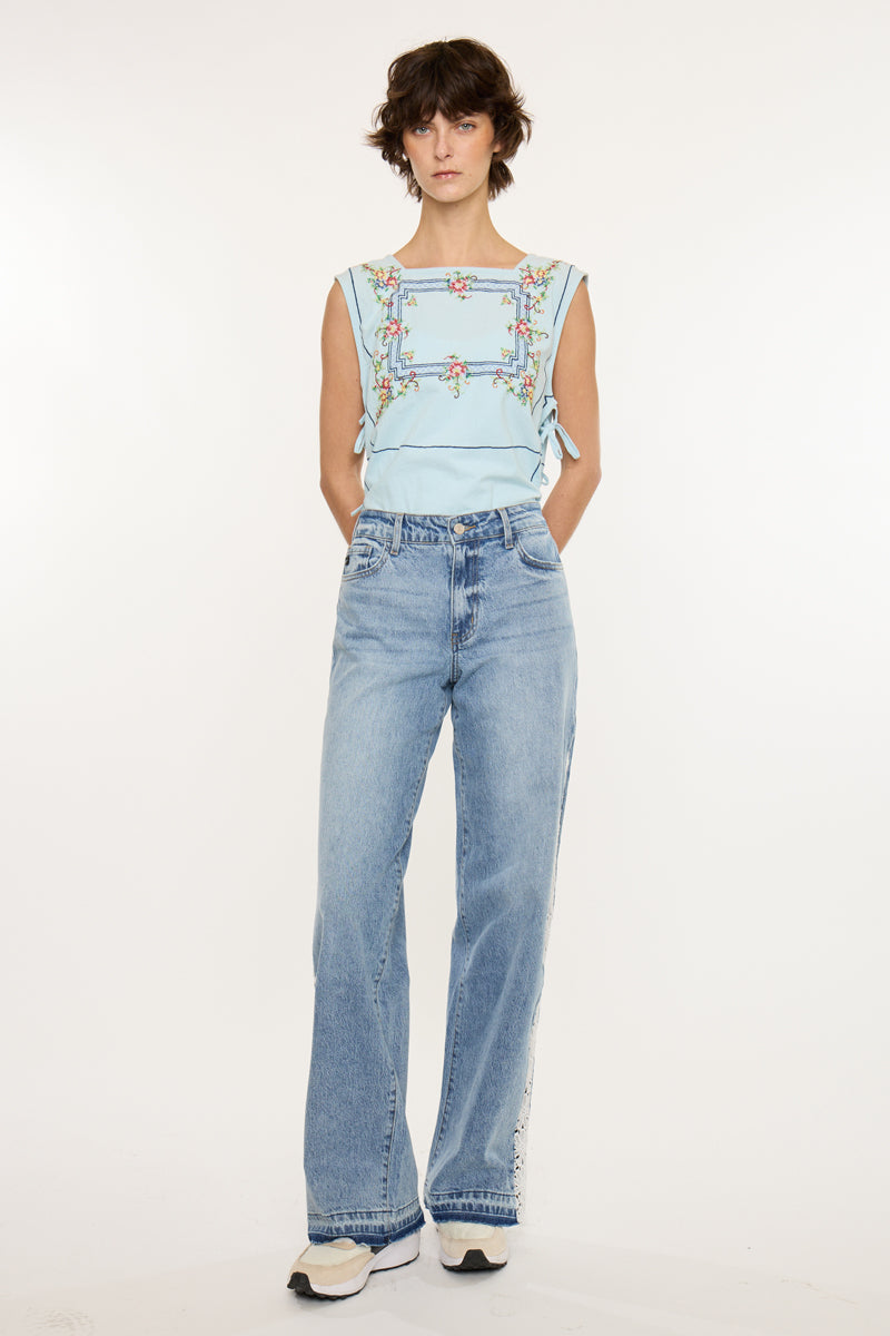 Women's High Rise Wide Leg Jeans - Carollyn