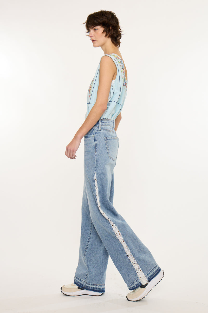 Women's High Rise Wide Leg Jeans - Carollyn