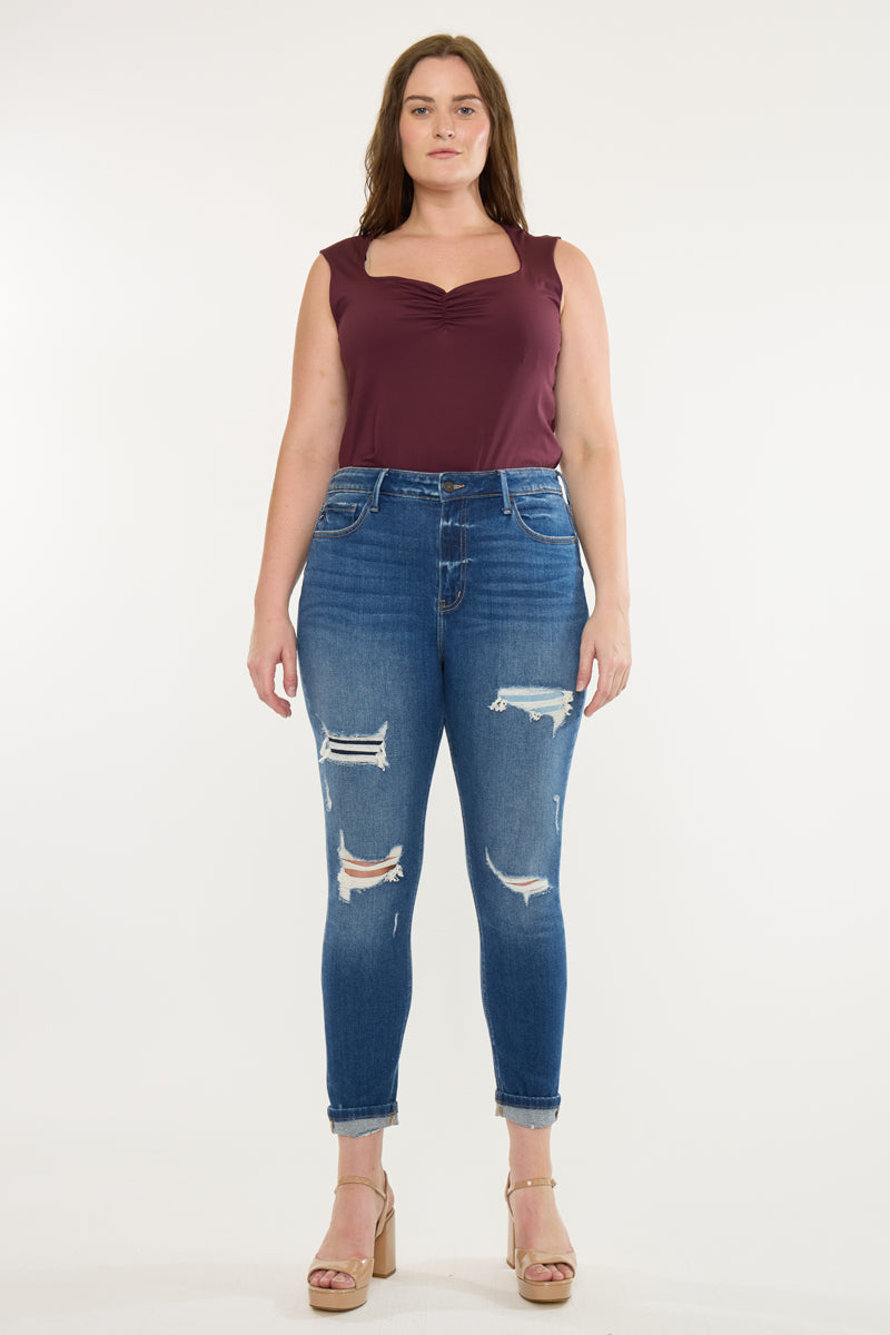 Women's Plus Size High Rise Ankle Skinny Jeans - Carly